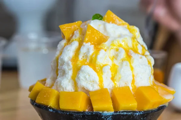 Bingsu Mango Eis Koreanisches Dessert — Stockfoto