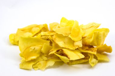 beyaz zemin üzerine Durian cips