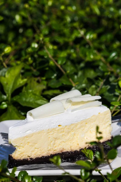 白いチョコレート チーズ ケーキ — ストック写真