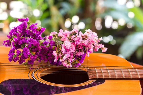 Guitar and flower — Stock Photo, Image