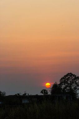 chiangrai Tayland gün batımında