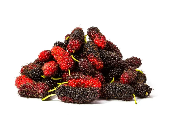 Fresh organic mulberry on white background. — Stock Photo, Image