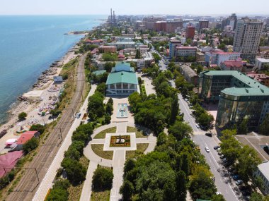 Makhachkala, view of the Suleyman Stalsky square and the avar theater clipart