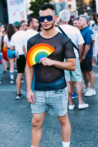 Madrid Spanien Juli 2019 Deltagare Gay Pride Manifestationen Madrid 2019 — Stockfoto