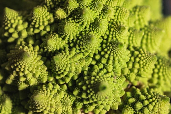 Detail Des Pflanzlichen Romanescu Brokkoli Strukturmusters Konzept Für Gesunde Ernährung — Stockfoto