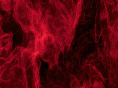 Dynamic red vapor curling against deep black space