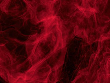 Siyah boşlukta kırmızı buharın soyut hareketi