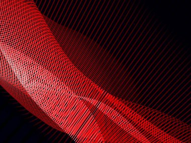 Smooth red wave design on a black background with a high-tech aesthetic.