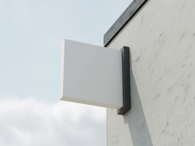 Gölgeli ve çevresindeki ışıklarla örülmüş bir duvara mağaza tabelası asmak