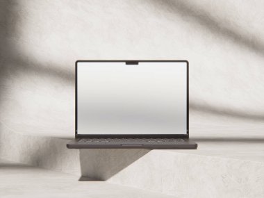 Yumuşak gölgeli ve boş ekran, dijital sunumlar için idealdir..