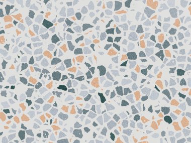 Modern taş kompozisyonu ile serin mavi terrazzo desen arka plan