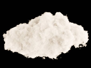 Siyah arkaplanda geniş beyaz bulut düzeni izole edildi