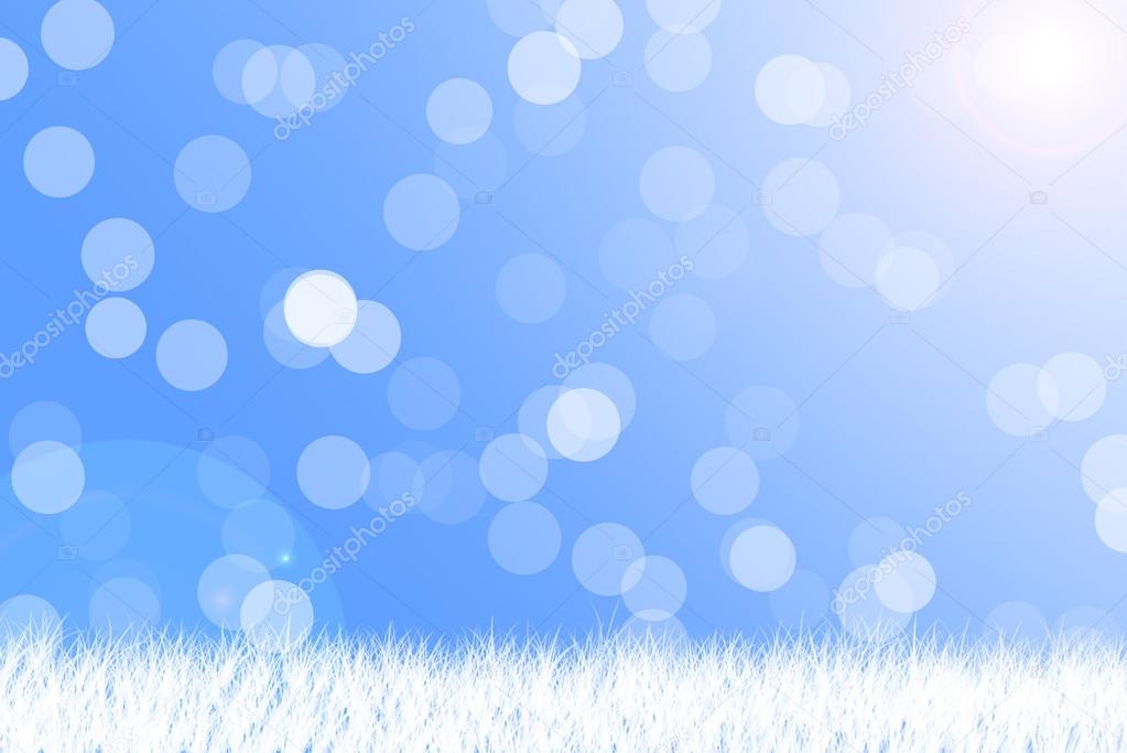 Light snow on blue background