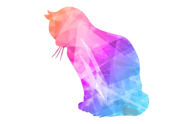 Gato poligonal colorido — Fotografia de Stock