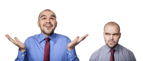 Счастливые и разочарованные бизнесмены
