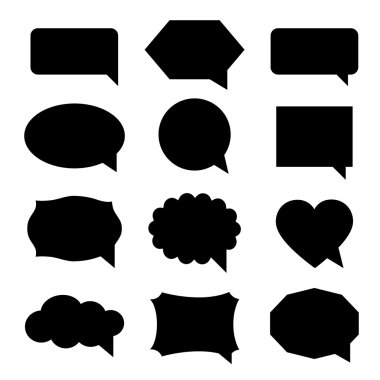 Boş boş beyaz konuşma balonları vektör