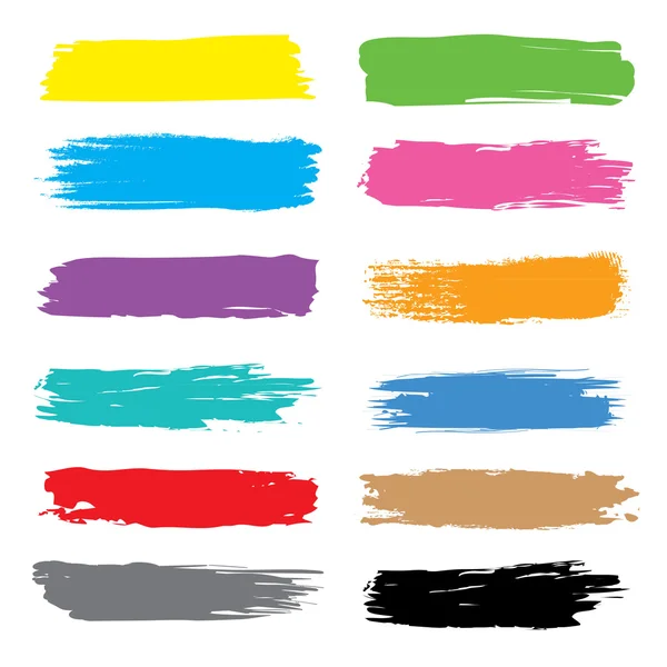 Fırça konturu renkli vektör elle mürekkeple çizilmiş vektör