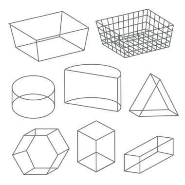 Çokgen tel kafes geometrik şekiller vektör simge satır