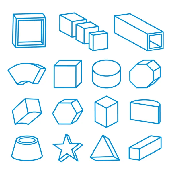 geometrik şekiller, platonik katı ayarla, simge hat illüstrasyon vektör