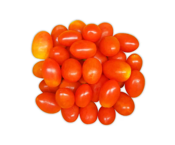 Cherry tomatoes Top View isolated on white background — Stock Photo, Image