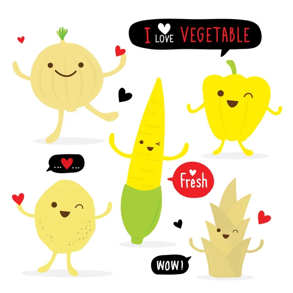 Vegetable food fresh cartoon vector — Stock Vector