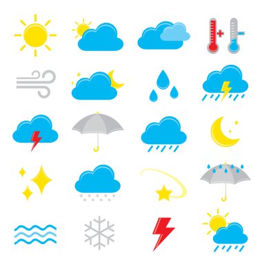 Küme, weather simge öğesi vektör