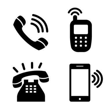 Simge telefon basit telefon iletişim vektör çizim
