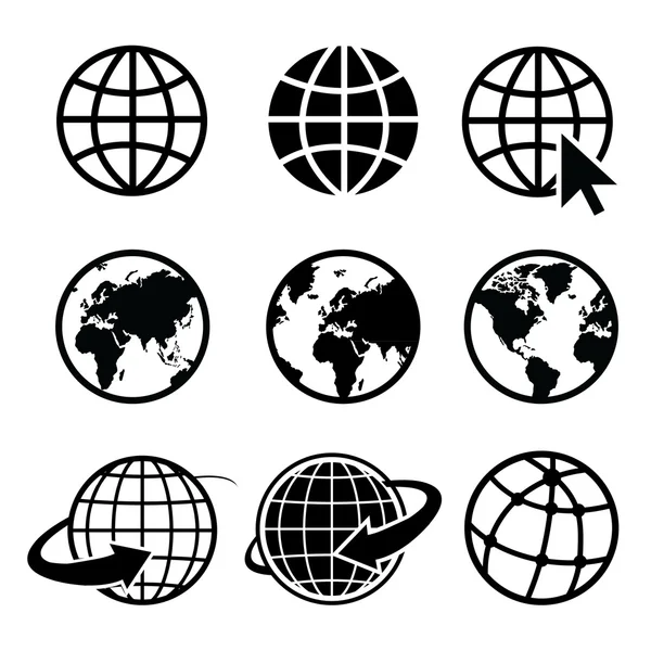 Earth vector icons set. Elements of this image furnished by NASA — Stock Vector