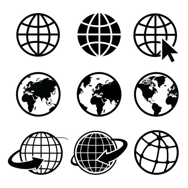 Earth vector icons set. Elements of this image furnished by NASA