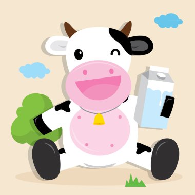 İnek Sevimli Karakter Çizgi Filmi Tasarımı