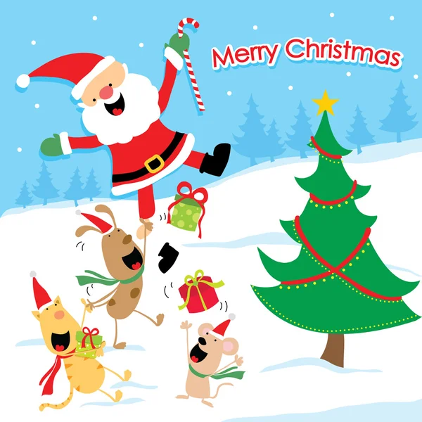 Merry Christmas Cartoon Vector — Stock Vector