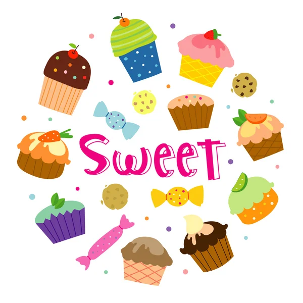 Sweet Cupcake Vector — Stock Vector