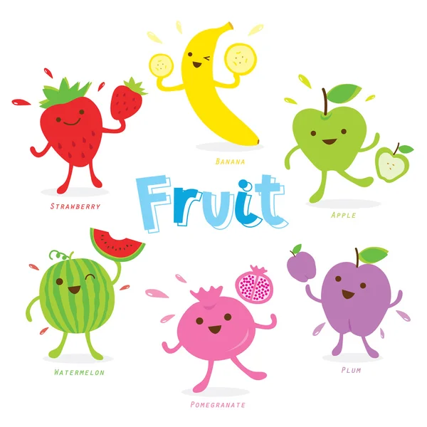 Sevimli meyve karikatür vektör