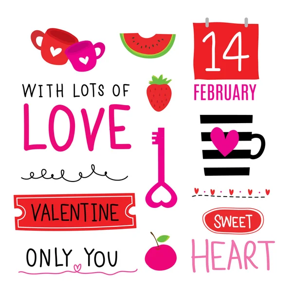 Ik hou van je lieverd Cute Cartoon Vector Valentine — Stockvector