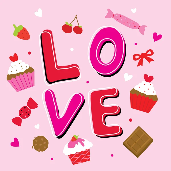 Valentine kärlek älskling söta tecknade vektor — Stock vektor