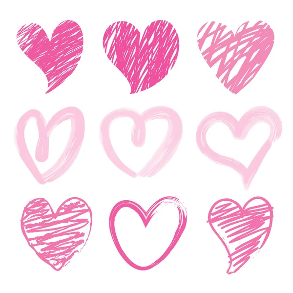 Chérie, je t'aime Valentine Heart Brush mignon vecteur de bande dessinée — Image vectorielle