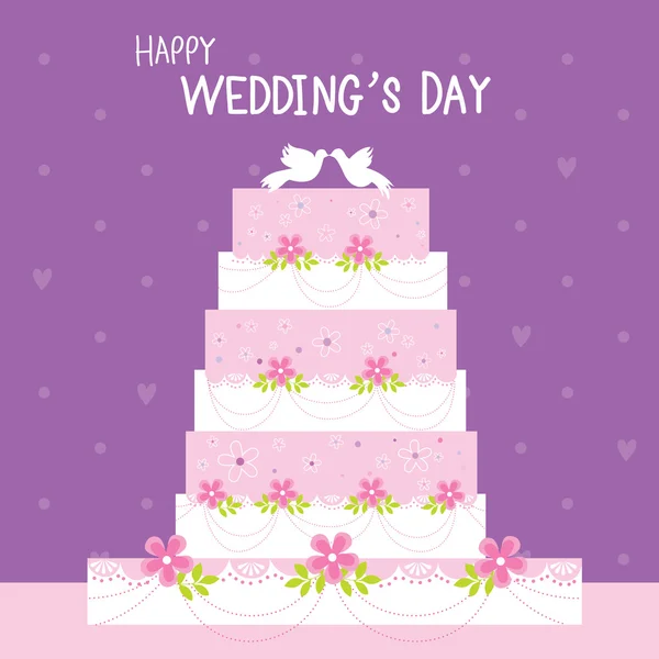 Taart Wedding Flower Sweet cute cartoon Vector — Stockvector