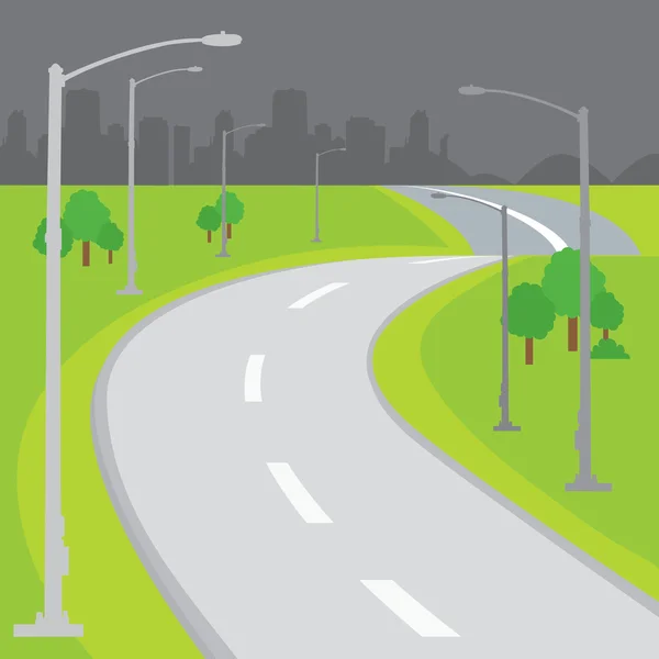 Roadway Blank Background Design Cartoon vector — Stock Vector