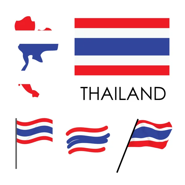 Thailändische Flagge Illustrationsvektor — Stockvektor