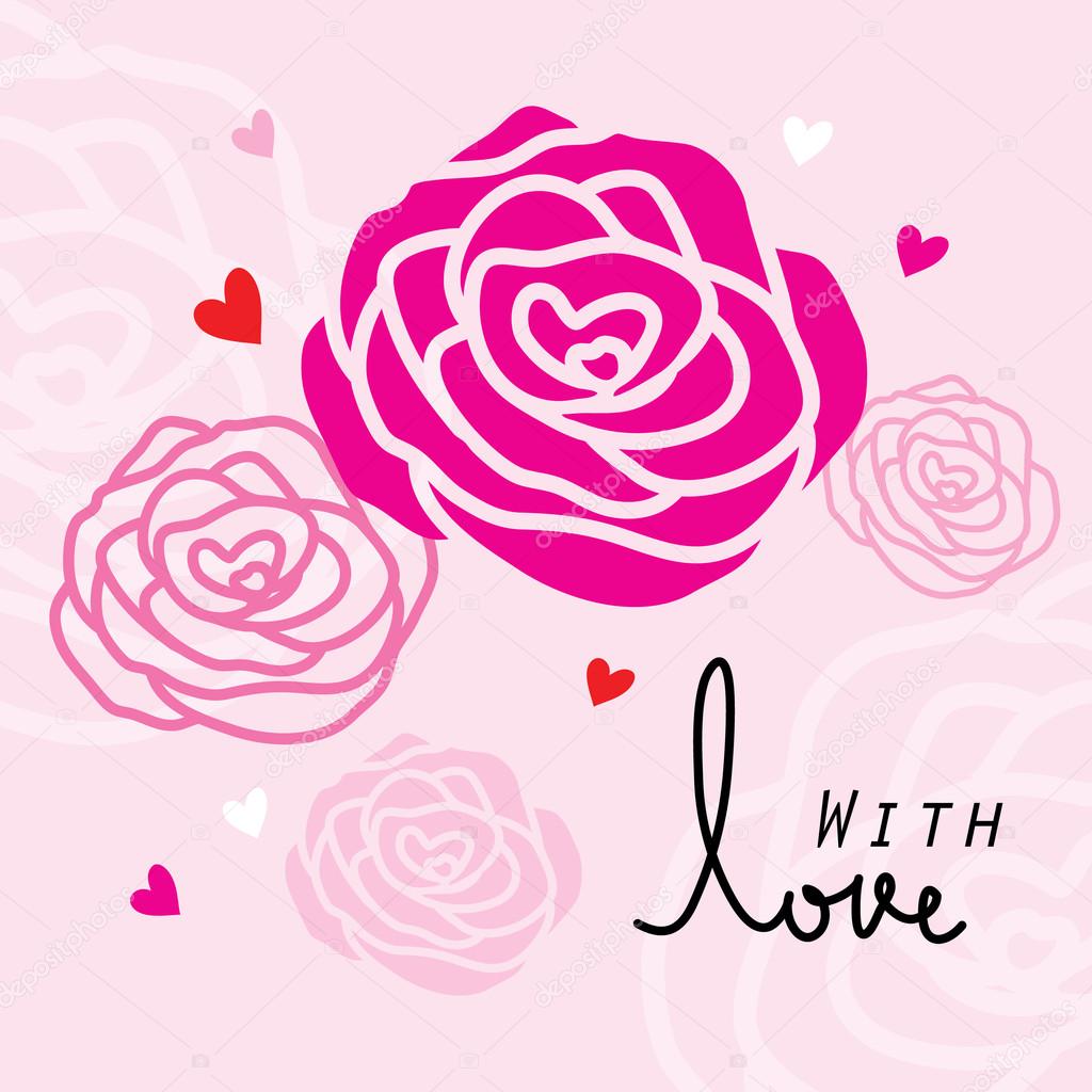 Rose For Only You Sweetheart Cute Cartoon Vector