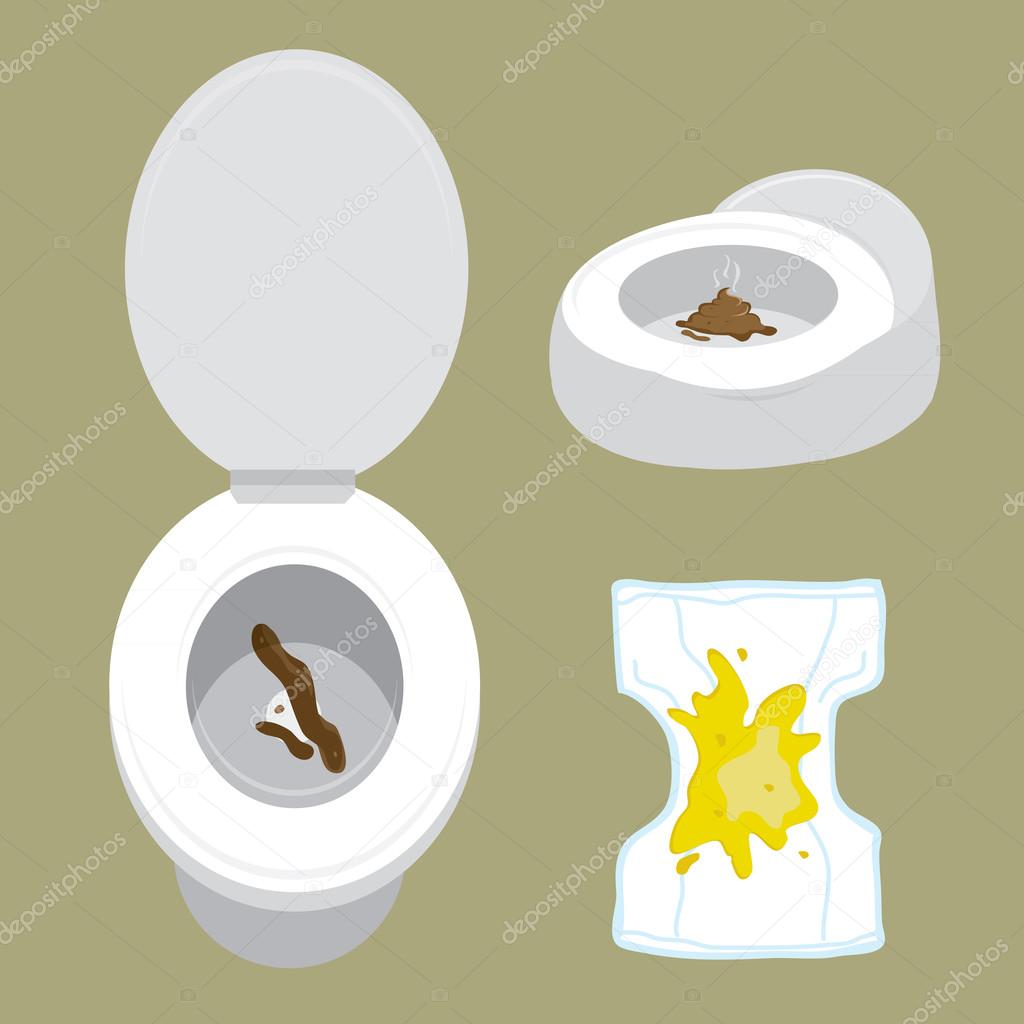 Feces Toilet Jug Diaper Design Cartoon design vector