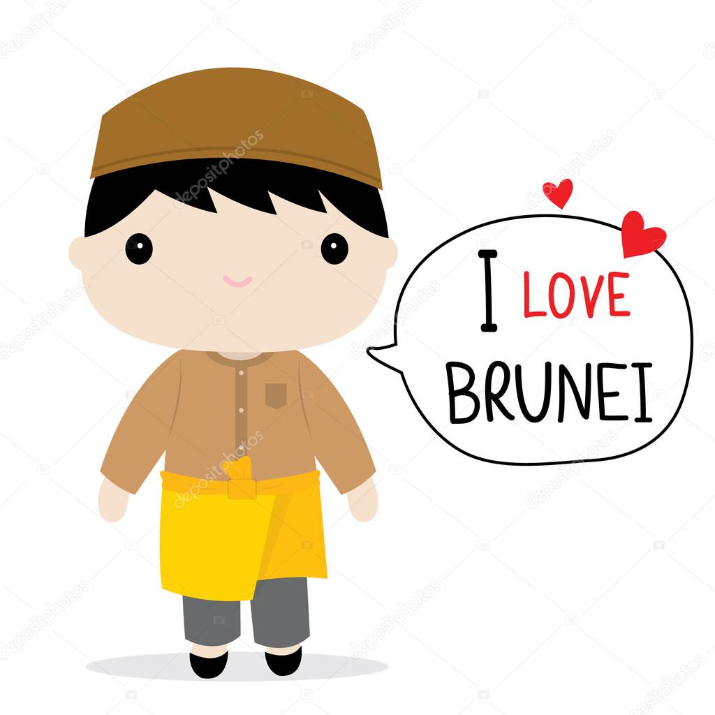 Brunei Men National Dress Cartoon Vector