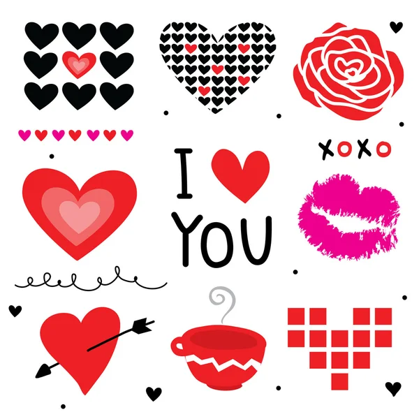 Ik hou van je lieverd Cute Cartoon Vector Valentine — Stockvector
