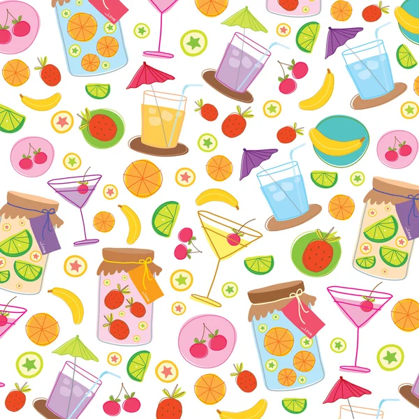 Fruit Juice Drink Cute cartoon Gift Wrapping Design Vector — Stock Vector