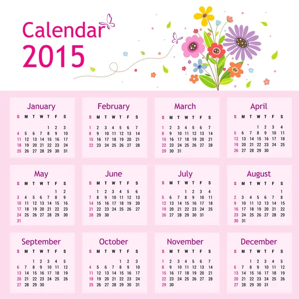 Happy New Year Calendar 2015 vecteur — Image vectorielle