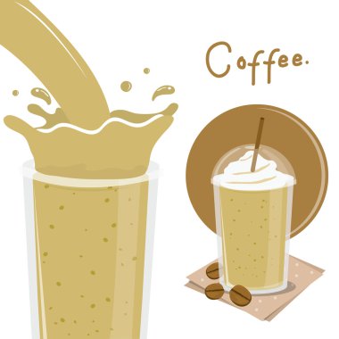 Kahve fincanı Splash kahvaltı karikatür vektör