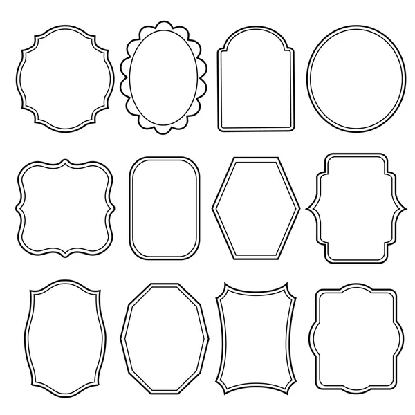 Blank frame and label mega set Vintage Retro Vector illustration — Stock Vector