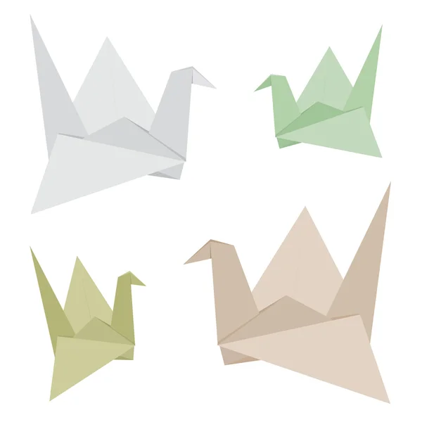 Origami uccello fatto da riciclare carta vettoriale Design — Vettoriale Stock