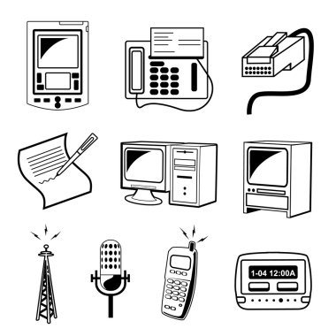 Medya ve iletişim simge vektör çizim