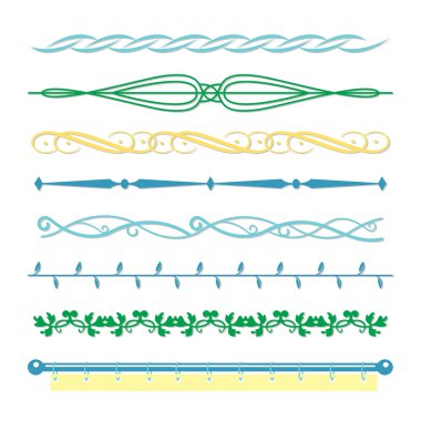 Vintage tarzı tasarım vektör için satır kümesindeki Monogram sınırları
